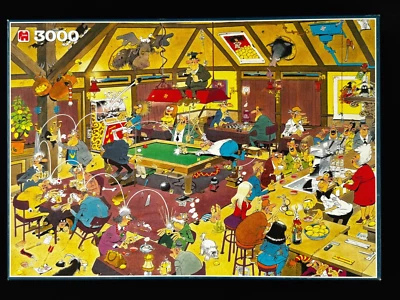 Jan Van Haasteren Comic JIGSAW Puzzle 3000 piece Jumbo Shooting Pool Billiards - image 1 of 4