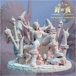 Trono de jefe de guerra orco hembra Dorcia - Impresiones dinámicas exclusivas 35 mm miniatura D&D - Imagen 1 de 12