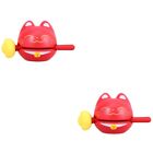  2 Sets of Decompression Percussion Toy Cartoon Temple Block Toy Indoor Musical