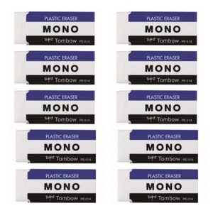 BooTool MONO PLASTIC ERASER 10piece pack JAPAN Import PE01 - Afbeelding 1 van 8