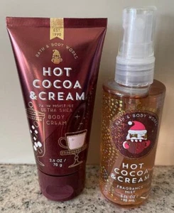 Bath & Body Works Hot Cocoa & Cream Body Cream and Mist Travel Mini Original - Picture 1 of 1