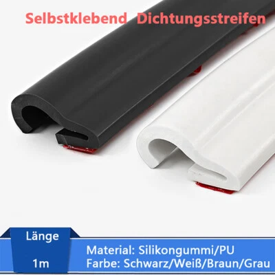 Silikon Gummi/PU Selbstklebend Dichtungsstreifen Fenster Tür Dichtung Lärmschutz - Bild 1 von 4