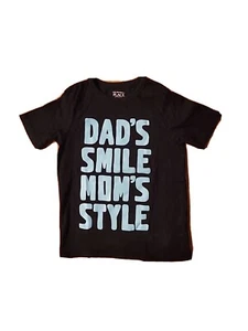 Children's Place Boys Size 5T  Graphic T Shirt "Dad's Smile Mom's Style" Black - Picture 1 of 7