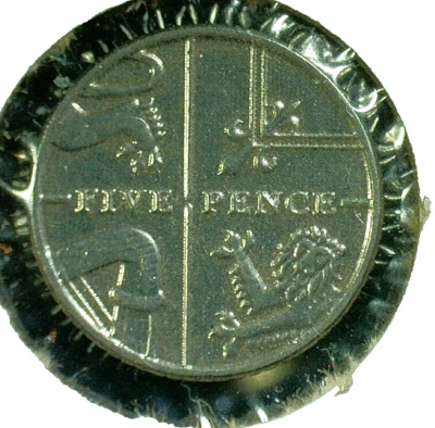 WORLD COIN SALE-2015 UNITED KINGDOM 5- PENCE-NICKEL PLATED FE COMP. COIN-KM#1334 - Image 1 of 3