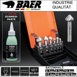 Kegelsenker Set BAER HSSG 90° Satz 6,3-20,5mm Senkbohrer HSS Paste Entgradsenker - Bild 1 von 9