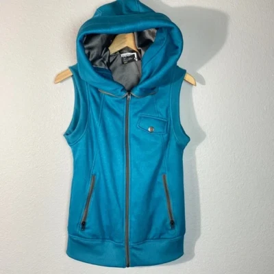 Burton Dry Ride с капюшоном полный молнии с подкладкой жилет куртка женщин бирюзовый маленький открытый - Изображение 1 из 4