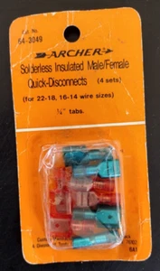 Radio Shack senza saldatura isolato maschio/femmina sgancio rapido Archer 64-3049 - Foto 1 di 2