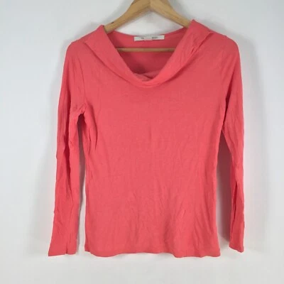 Laura Ashley Mujer Top Camisa Talla XS Rosa Manga Larga Capucha Cuello Viscosa 085594 Foto 1 de 4