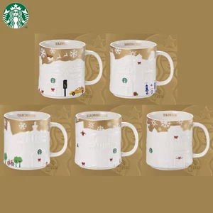 Starbucks Taiwan 2014 Weihnachten GOLD Stadt Becher geprägt 16oz Keramik JAPAN NEU - Bild 1 von 75