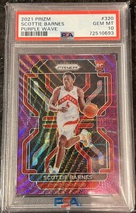 2021-22 Panini Prizm - Purple Wave Prizm #320 Scottie Barnes (RC) PSA10 Gem Mint