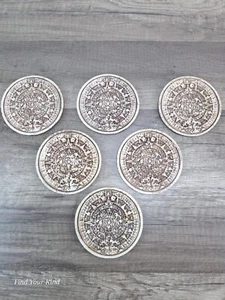 Azteken Sonnenstein - Azteken Kalender Stein Untersetzer / Scheibe 6er Set - Keramik  - Bild 1 von 6