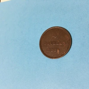 GUERNSEY 4 DOBLES 1864 KM #5 VF-XF. - Imagen 1 de 2