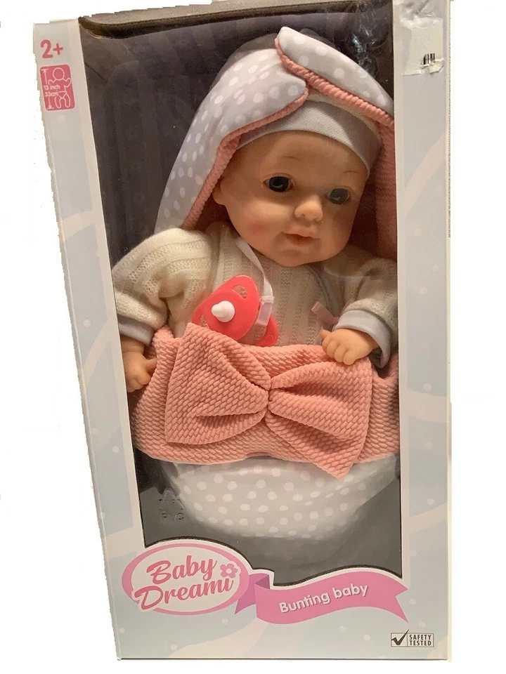 DREAM COLLECTION My Dream Baby 13" Bunting Baby Doll Foto 1 de 1