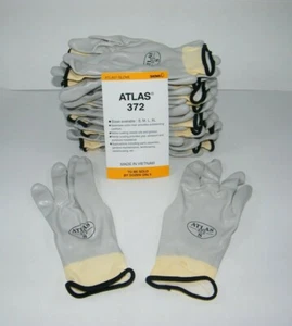 ATLAS 372 SHOWA WORK GLOVES  FULLY COATED NITRILE  - 12 PAIR ~ SMALL / GRAY - Picture 1 of 9
