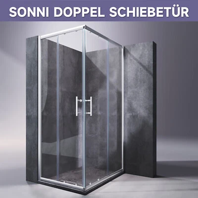 Duschkabine Eckeinstieg Schiebetür Duschabtrennung Duschwand mit/ohne Duschtasse - Bild 1 von 4