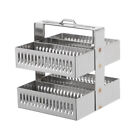 30-Position Stainless Steel Microscope Slide Rack for Experiments