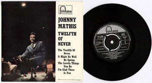 JOHNNY MATHIS ~ TWELFTH OF NEVER ~ 1958 UK 4-TRACK MONO VINYL 7" EP SINGLE - Picture 1 of 2