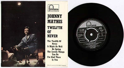 JOHNNY MATHIS ~ TWELFTH OF NEVER ~ 1958 UK 4-TRACK MONO VINYL 7" EP SINGLE - Image 1 of 2