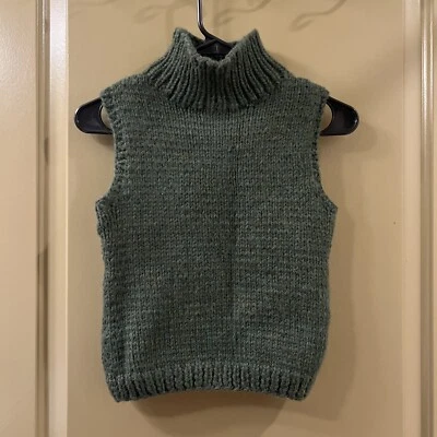 Dosa Wool Green High Neck Sleeveless Top Sz 1 (item B16.4) - Image 1 of 4