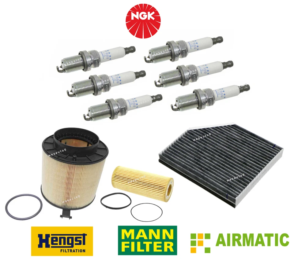 Spark Plug Air Oil Cabin Filter Tune Up Kit 9pcs OEM for Audi A4 A5 Quattro 3.2L - Image 1 of 1