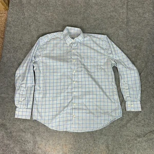 Peter Millar Mens Shirt Extra Large White Blue Brown Plaid Golf Office Work Top - Picture 1 of 9