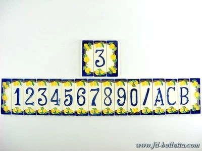 FD-BOLLETTA ARREDAMENTO E ILLUMINAZIONE Numeri civici in ceramica,numero civico ceramica limoni,piastrelle ceramica nlpi