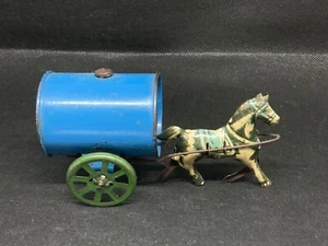 Tinplate horse and water cart by unknown manufacturer (yellow 244) - Picture 1 of 10
