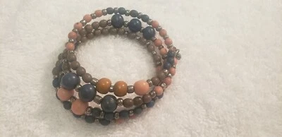 J jill    Summer Sands Acai Color-Block Coil  Bracelet Wood & Glass summer trave - Image 1 of 3