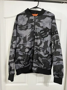 ROCAWEAR Brooklyn 99 Grey Camo Military Style Bomber Jacket Hip Hop Size XL - Picture 1 of 8