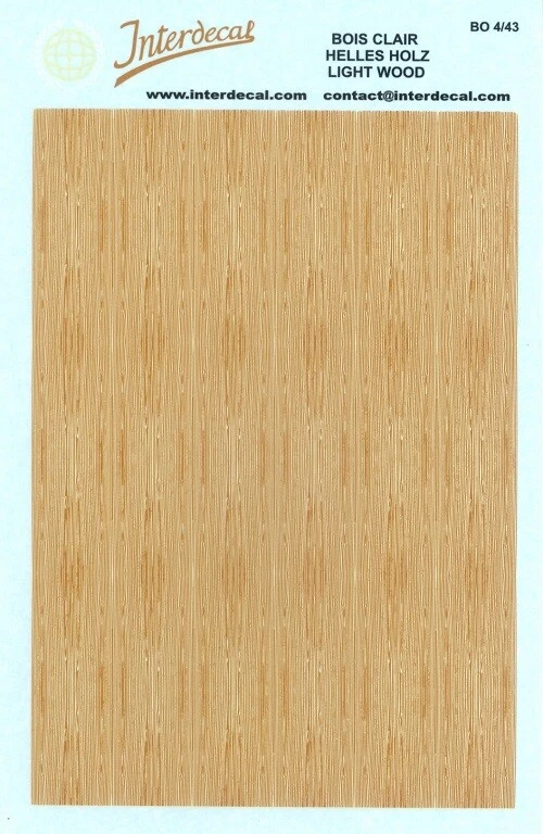 Bois imitation hell 1/43 Décalcomanies 120x80mm INTERDECAL - Photo 1/1