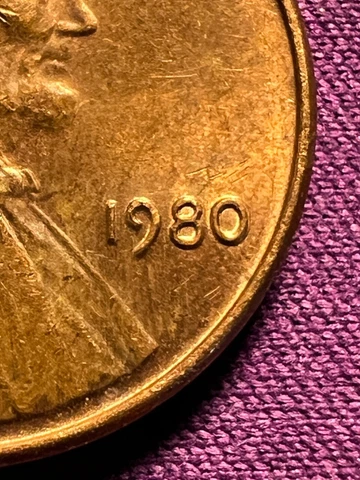 1980-(P)-Penny Lincoln Cent- Strike Double Die error. Not real DDO error Cover