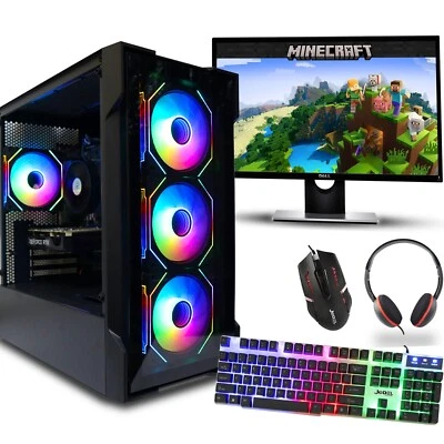 Gaming PC Computer Bundle Intel Core i5 16GB RAM SSD+1TB GT 730 Windows 10 Wi-Fi - Image 1 of 4