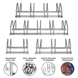 Soporte de estacionamiento para tuberías de acero para bicicletas estante almacenamiento de montaje en pared 2, 3, 4 y 5 - Imagen 1 de 22