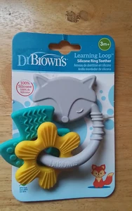 Dr. Brown's Teething Ring 3m+ Fox Toy Learning Loop Silicone Teether BPA Free - Picture 1 of 2