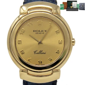 Rolex Geneve Cellini 6622/8 Gold Blue Leather Box/Papers/2YEARWARRANTY #1564-1 - Picture 1 of 5