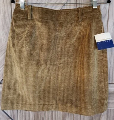 Falda de pana Liz Claiborne Liz deportiva para mujer nueva con etiquetas de colección ligera academia tostada talla 10 Foto 1 de 4