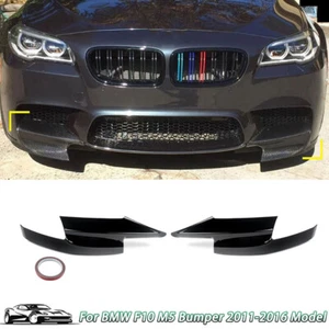 2X Spoiler divisor de esquina delantera negro brillante para BMW F10 M5 2011-17 - Imagen 1 de 8