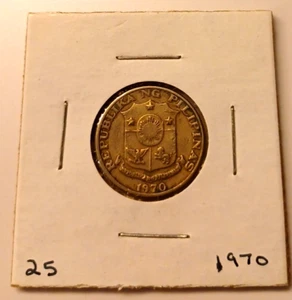 1970 PHILIPPINES 25 SENTIMOS COIN - #187 Free Shipping - Picture 1 of 2
