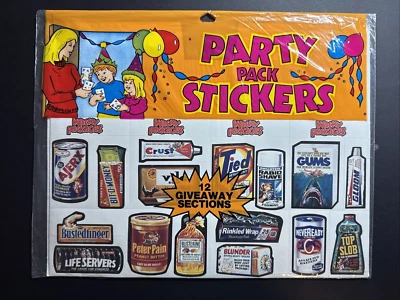 Новый из старых запасов 1983 дурацкие упаковки вечеринки упаковка наклейки - новый в заводской упаковке лист - Изображение 1 из 4