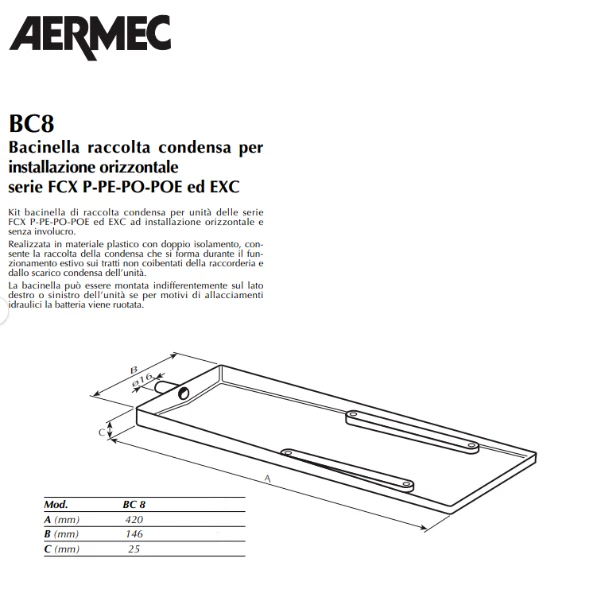 Aermec Bacinella raccolta condensa BC8