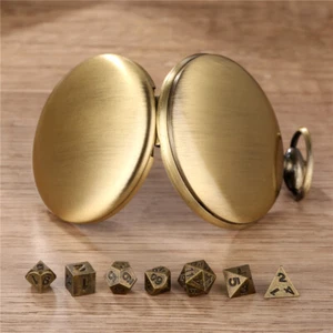 7 Stück DND Dungeons and Dragons polyedrische Metallwürfel mit glatter Tasche Etui - Bild 1 von 13