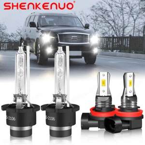 For Infiniti FX35 2006-2012 Combo HID Headlight + LED Fog Light Bulbs Kit 6000K - Picture 1 of 17