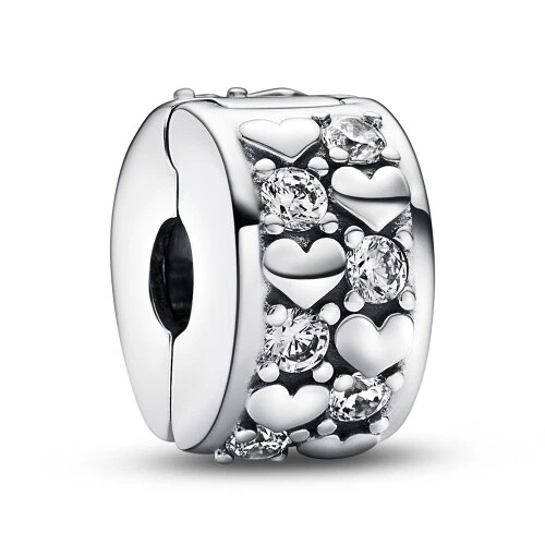 PANDORA MOMENTS Charm Clip Herzen & Zirkonia 792235C01*