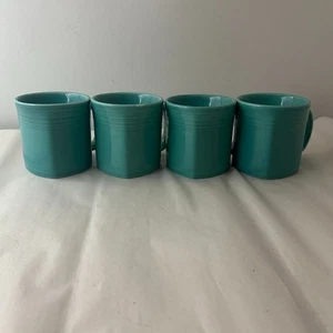Juego de 4 tazas Fiesta Turquesa - Base Cuadrada - Cerámica HLC EE. UU. - Modernas - Imagen 1 de 12