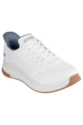 SKECHERS SCARPE SNEAKERS UOMO SLIP INS BOBS SPORT 118424 BIANCO DAL 40 AL 45 - Immagine 1 di 4