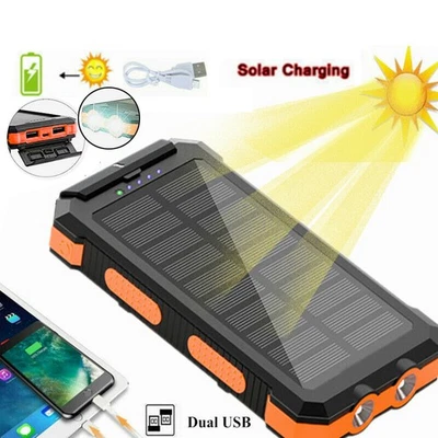 Portable Solar Power 30000mAh Bank Battery Charger 2 USB LED For Mobile Phone - image 1 of 4