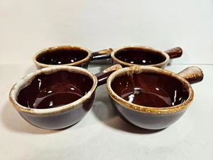 4 cuencos de sopa de chile McCoy Brown esmalte por goteo #7050, hechos en EE. UU. - Imagen 1 de 6