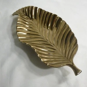 PIATTO DA PORTATA - FOGLIA ORO, porcellana - 13,5" lungo x 7" largo - come nuovo - Foto 1 di 7