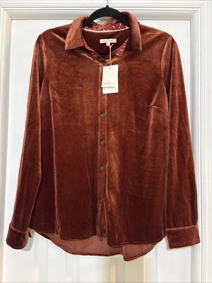 Blusa de terciopelo azul Skies Are talla S nueva con etiquetas Foto 1 de 4