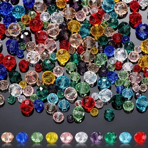 1000 Pezzi Perline di Vetro Bulk Perline di Cristallo Assortite per Creazione Gioielli Faccia Colorata - Foto 1 di 6